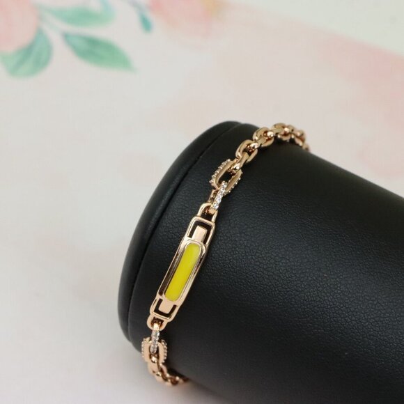 Elegant Rose Gold Bracelet with Yellow Accent, XPBL0701 - Picture 10 of 12